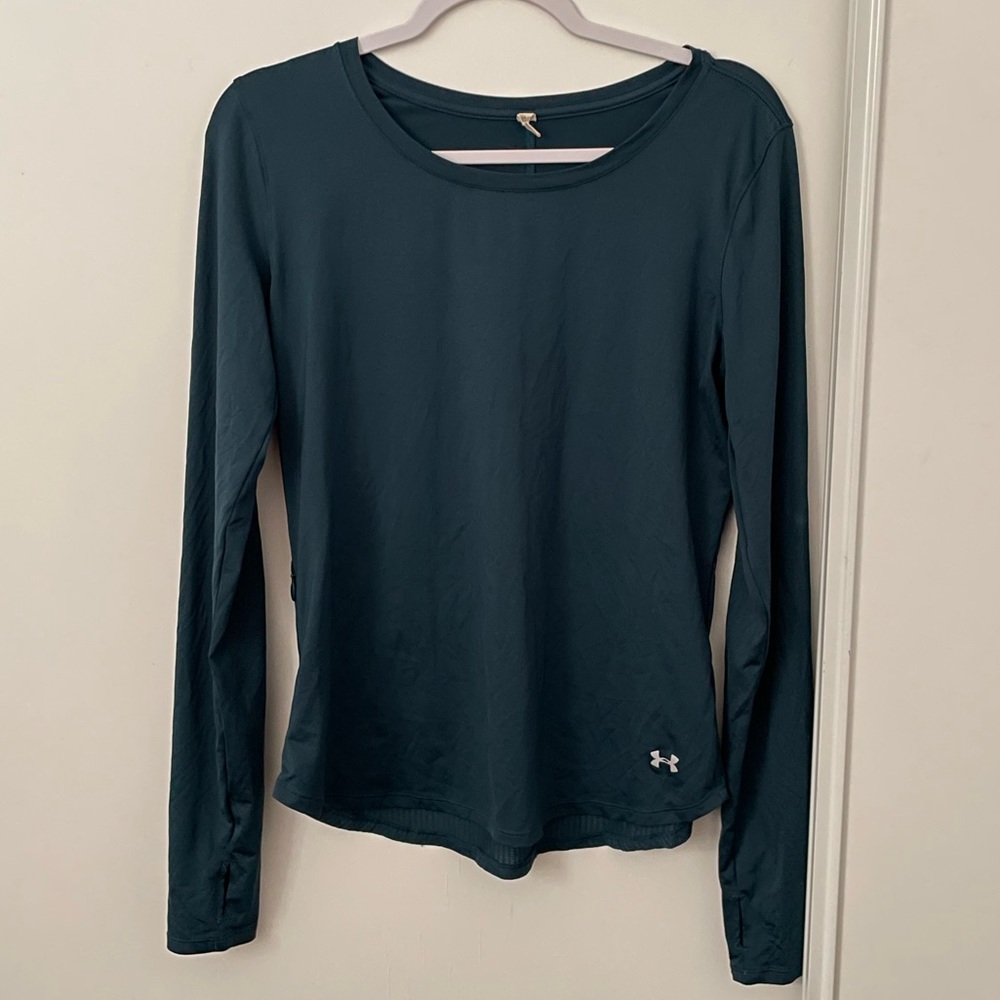 Under Armour Dark Green Long Sleeve with Mesh Back